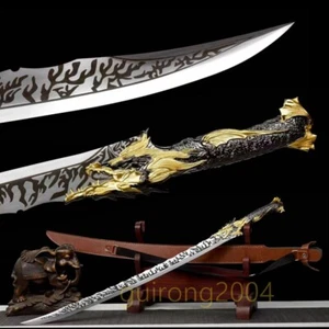 Real Sword Cosplay Chinese Broadsword Machete Dao Sharp 1095 Carbon Steel Blade - Picture 1 of 10