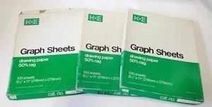 Vintage K&E KEUFFEL AND ESSER Graph Sheets 8.5x11" 46-0540, 46-0410, 46-0460 - Bild 1 von 9