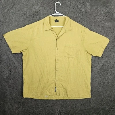REI Vince Shirt Mens XL Yellow Short Sleeve ButtonUp ChestPocket Casual Minimal - Image 1 of 4