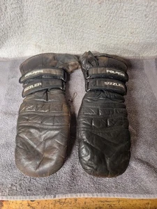 Vintage Polaris Sizzler Leather Snowmobile Mittens Mens Small Womens Medium  - Bild 1 von 11