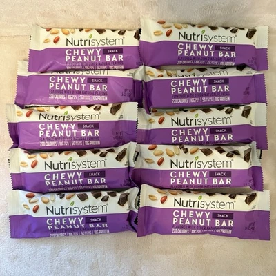 💕10 Nutrisystem Chewy Peanut Bar Milk Chocolate Coated SNACK BB March 2026 - Image 1 of 2
