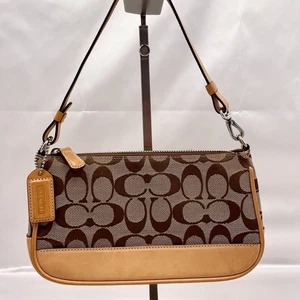 Coach 6094 Small Satchel Signature Shoulder Bag Accessory Pouch  Y2K - Picture 1 of 10