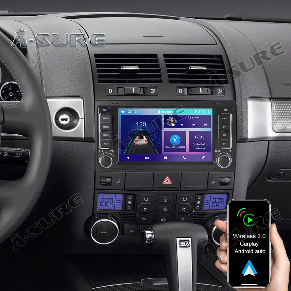 7" 2+32GB Android Autoradio Navi CarPlay für VW T5 Multivan Transporter Touareg - Bild 1 von 4