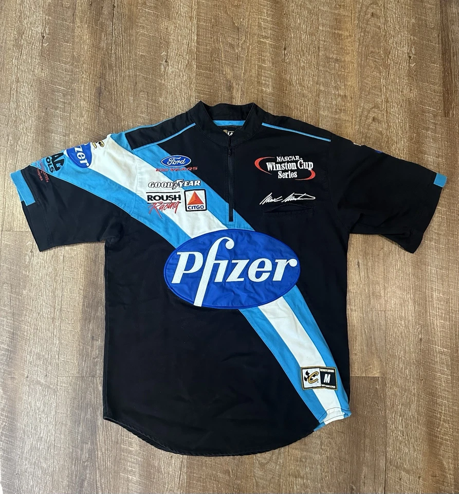Camisa de Corrida Vintage NASCAR Pfizer - Mark Martin/Roush Racing Tamanho Médio - Imagem 1 de 4