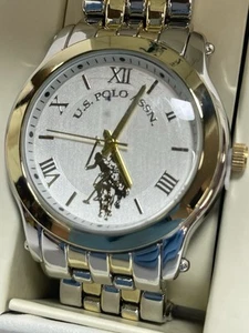 U.S. Polo Assn 38mm Gold and Silver Tone Watch white Dial USC40165 - Picture 1 of 9