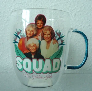 Golden Girls Squad Coffee Mug Clear with Glitter Filled Handle - Picture 1 of 8
