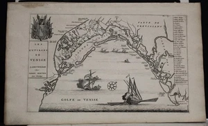 VENICE VENEZIA ITALY 1704 BLAEU & MORTIER UNUSUAL ANTIQUE COPPER ENGRAVED MAP - Picture 1 of 1
