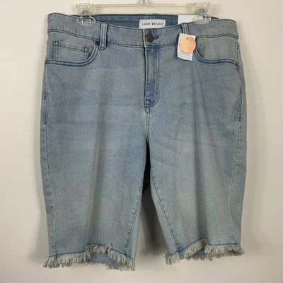 Bermudas Lane Bryant para mujer talla 16 corte exclusivo tiro medio dobladillo deshilachado Foto 1 de 4