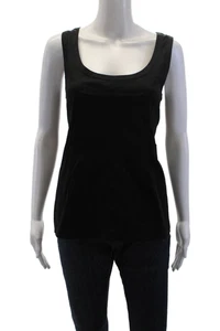 Theory Womens Cotton Scoop Neck Sleeveless Tank Blouse Black Size M - Picture 1 of 13