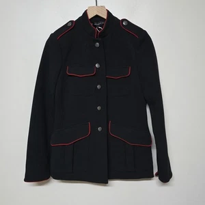 Zara Trafaluc Outerwear Military Inspired Black Jacket Womens Size M NWT - Picture 1 of 8