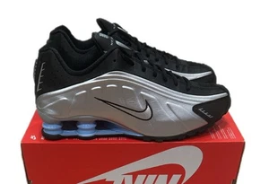 Nike Shox R4 'Metallic Silver Black Blue' HQ1988-004 Men's Size 11.5 Shoes - Picture 1 of 5