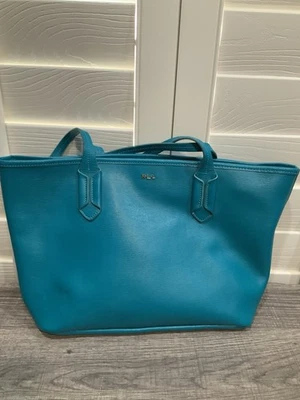Lauren Ralph Lauren Vintage Look Turquoise Leather Handbag No Lining - Image 1 of 4