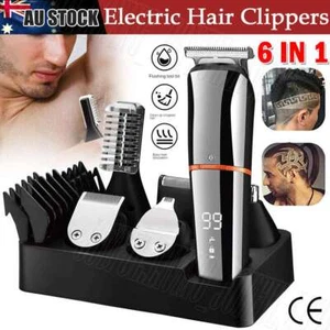 Rechargeable Men Hair Clippers Body Beard Shaver Trimmer Haircut Grooming Kit - Picture 1 of 14