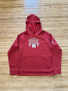 Nebraska Huskers Adidas Red White Hoodie Football Youth SZ L (13-14) Climawarm - Picture 1 of 5