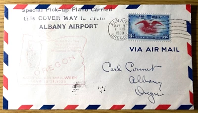 1938 NATIONAL AIR MAIL WEEK dedication envelope ALBANY MUNICIPAL AIRPORT, OREGON - Image 1 of 4