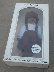 Dolls by Pauline V-108 GEORGE BLACK BOY DOLL 18" vinyl face NEW IN BOX vtg 1980s - Picture 1 of 5