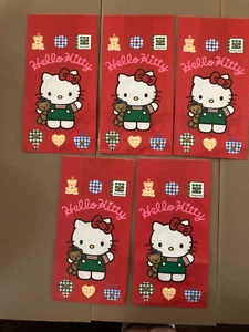 Lot of 5 Vintage Sanrio Hello Kitty Red Checkered Paper Lunch Bags 1976 - Bild 1 von 6