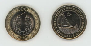 Turkey 1 lira 2022 Bridge BiMetallic KM New UNC - Picture 1 of 3