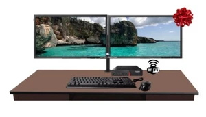 Lenovo Tiny Bundle i5 16GB RAM 512GB SSD DUAL MONITOR 21" LCD WiFi Win 10 Pro - Picture 1 of 9