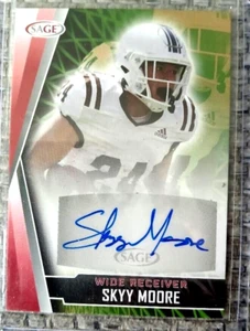 2022 Sage Football Skyy Moore RC Auto A-SM3 Kansas City Chiefs Western Michigan - Picture 1 of 2