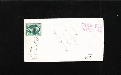 Two Line Violet Pike NY Oct 18 1879 Postmark Bank Note Cover No postal backs 2p - Image 1 of 3