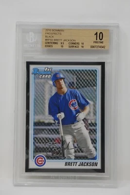Bowman Prospects Black 2010 #BP93 Brett Jackson novato 🔥Beckett 10 impecable Foto 1 de 4