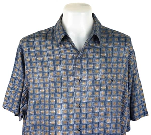 NATURAL ISSUE Mens Blue LUXURY S/S EVENING SHIRT U/U/Soft Rayon - XL - 54" - £59 - Picture 1 of 11