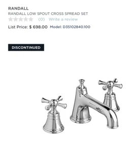 American Standard DXV Low Spout Cross Handle Spread Set D35102840.100 Chrome - Picture 1 of 2
