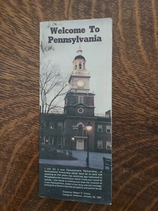 1987 Vtg Pennsylvania USA Large Wall Travel Map 23"x37" Folded Good Condition - Picture 1 of 9