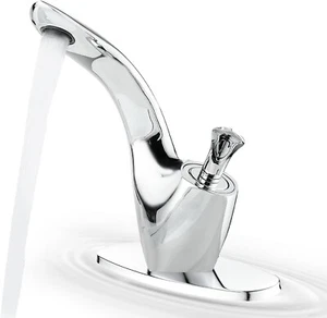 becola Bathroom Sink Faucet Leaf Type Chrome Modern 1/3 Hole Stainless Steel - Picture 1 of 18