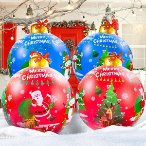4 PCS 24 Inch Giant Inflatable Christmas Balls Ornaments Large Christmas Decorat - Picture 1 of 7