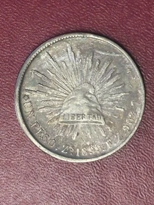 1899 Zs Mexico Peso – XF Raw – Zacatecas Mint – Bold Cap & Rays • KM409.3 - Picture 1 of 6