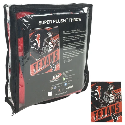 New NFL Houston Texans Super Plush Soft Large Throw Blanket 46" X 60" Cover