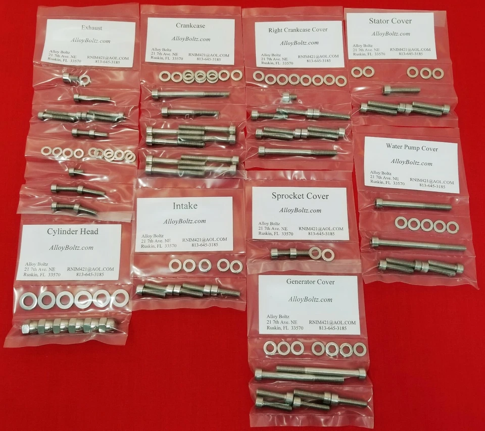 YAMAHA 1990-1998 YZ250 WR250 ACERO INOXIDABLE PULIDO MOTOR TORNILLO KIT Foto 1 de 1