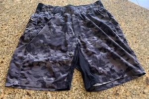 Lululemon Men's T.H.E. Shorts 9" Medium Camo Gray Black Linerless Active Short - Picture 1 of 11
