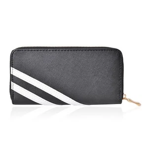 Cartera de cuero sintético blanco y negro (7,5x1x4 pulgadas) ¡¡Nueva!!   #PW289 - Imagen 1 de 3