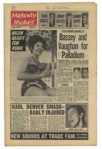 Melody Maker August 25, 1962 Karl Denver Terry Lightfoot Oscar Brown Helen - Picture 1 of 1
