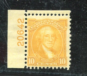 US STAMPS SC715 10C 1932 WASHINGTON BIRTH BICENTENNIAL ORANGE YELLOW (D591) LH - Picture 1 of 2