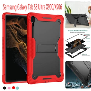 Case for Samsung Galaxy Tab S8 Ultra X900/X906 S8+ Heavy Duty Kickstand PC Cover - Picture 1 of 20