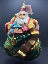 VTG 1997 Christopher Radko ENOUGH FOR ALL Santa w Toy Sack Ornament 97-209-0