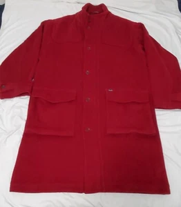 Faconnable Red Long Wool Coat Jacket Men’s Sz L - Bild 1 von 7