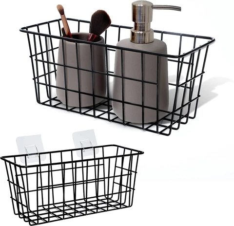 Wire Baskets, 2Pcs, 11X 4.7X 4.7 Inches - Rust Resistant Metal Basket with Stron Cover