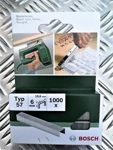 1000 Bosch Flachdrahtklammer Klammer TYP 57 10,6 x 6 mm 2 609 255 845 2609255845 - Bild 1 von 2