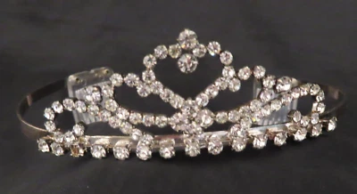 Винтажная тиара корона головной убор со стразами кристалл обруч расчески свадьбы B - Изображение 1 из 4