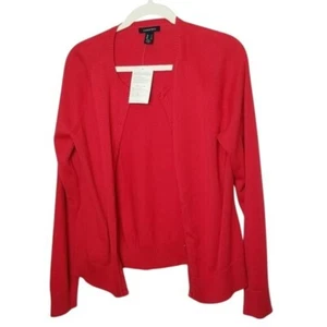Lands End NWT Womens Red Cardigan Sweater Button Down Long Sleeve 100% Cotton S - Picture 1 of 8