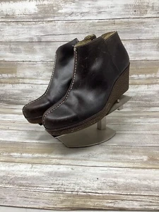Olukai Women’s Humu Side Zipper Brown Leather Wedge Ankle Boots Size 10 - Picture 1 of 8