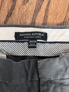 Banana Republic men's  Emerson Chino 36x34 In  Charcoal - Picture 1 of 10