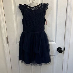 NWT Zunie Girl Girl's All Occasion Lightweight Lace Knee Length Dress Size 10/12 - Picture 1 of 18