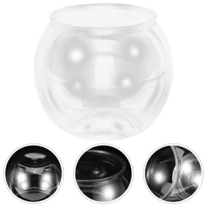 Glasterrarium Transparentes Rundes Aquarium Blumendekor Schildkrötenbecken - Bild 1 von 11