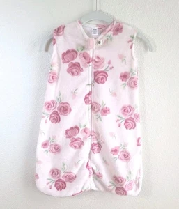 Hudson Baby Infant Sleep Sack 6-12 Months Pink Fleece Zip Sleeveless Roses HB - Picture 1 of 8